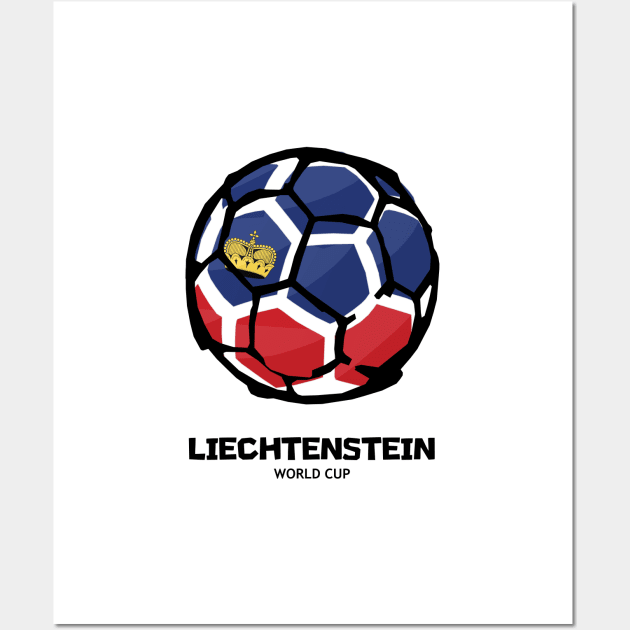 Liechtenstein Football Country Flag Wall Art by KewaleeTee